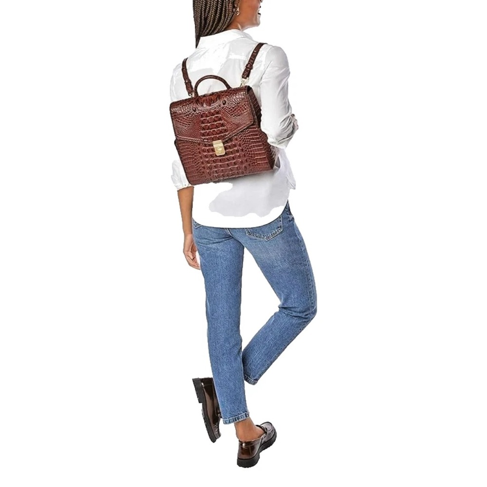 NWOT BRAHMIN LIZ BACKPACK in red dragon - Picture 8 of 11